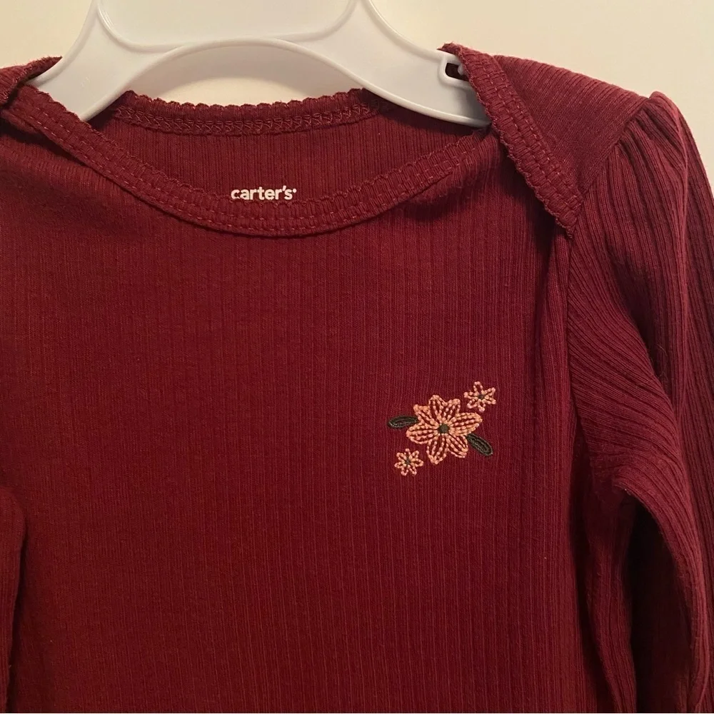 Carter's Long Sleeve Ribbed Bodysuit/ Leggings & Ribbed Flare Pants 24 Months